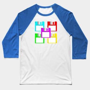 Colourful Floppy Disks Baseball T-Shirt